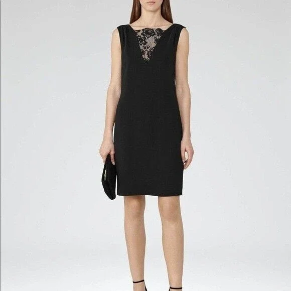 white christmas dresses Reiss Brown Embellished Neckline Midi Dress main image 1